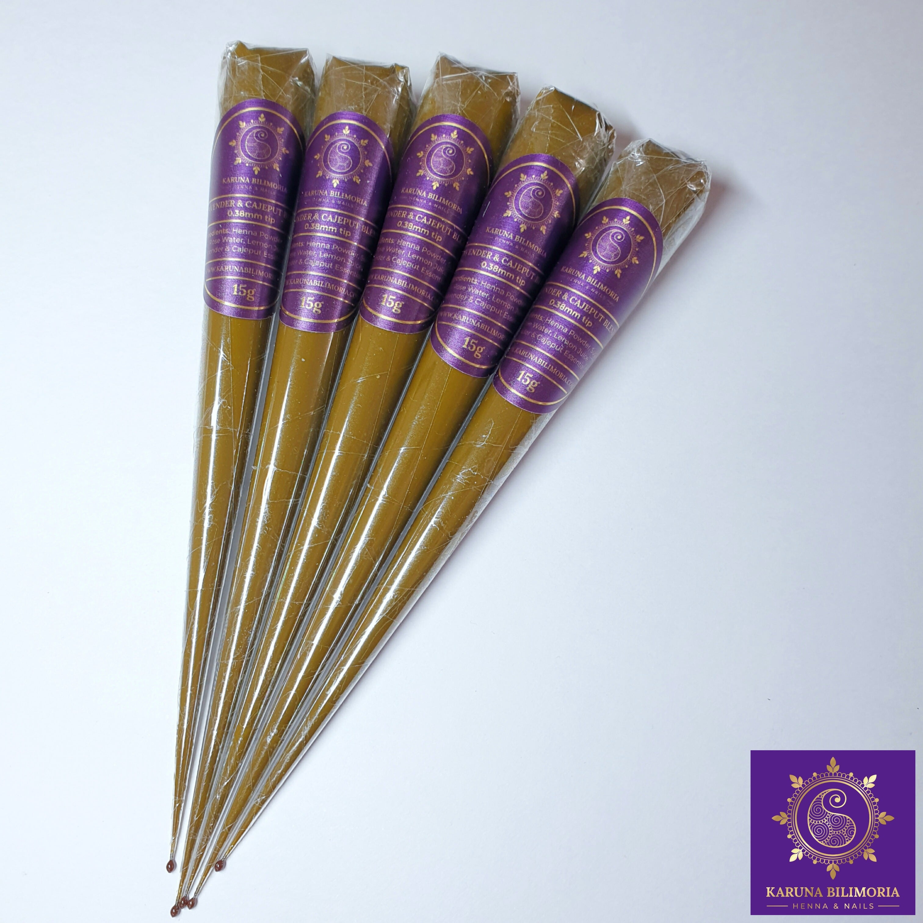 Pack of 5 x 15g Henna Cones