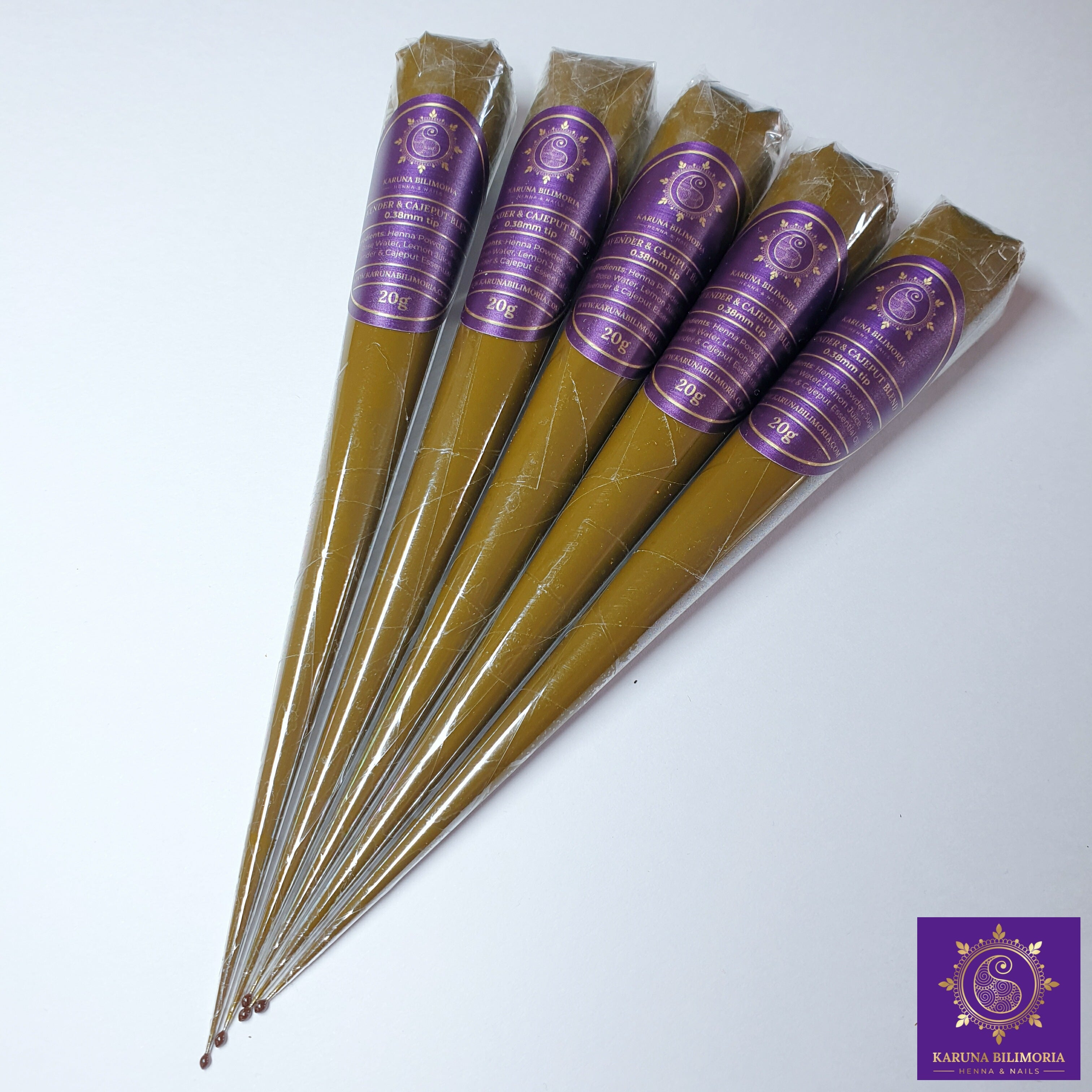 Pack of 5 x 20g Henna Cones